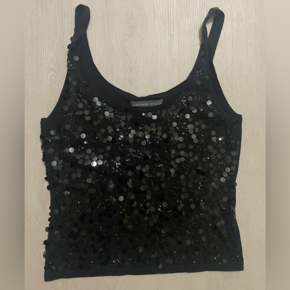 Josephine Chaus Black Sequin Tank Top